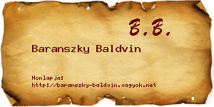 Baranszky Baldvin névjegykártya
